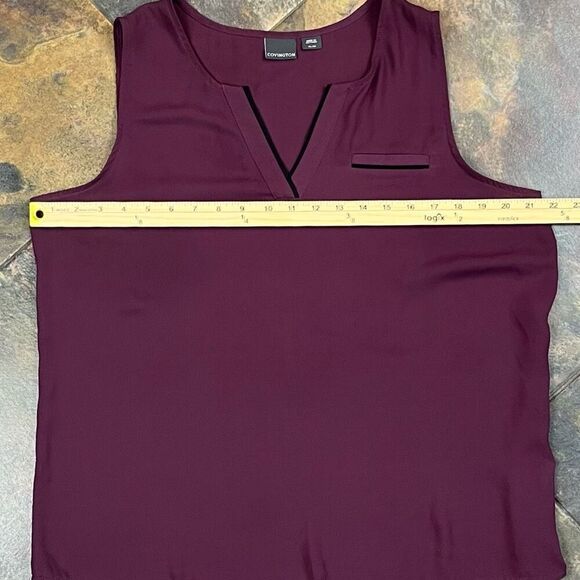 Covington Purple V-neck Sleeveless Blouse XL - Picture 8 of 9